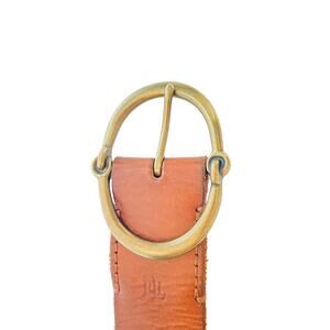 Ralph Lauren Tan Leather Belt with Brass Buckle Size 34 Classic Style